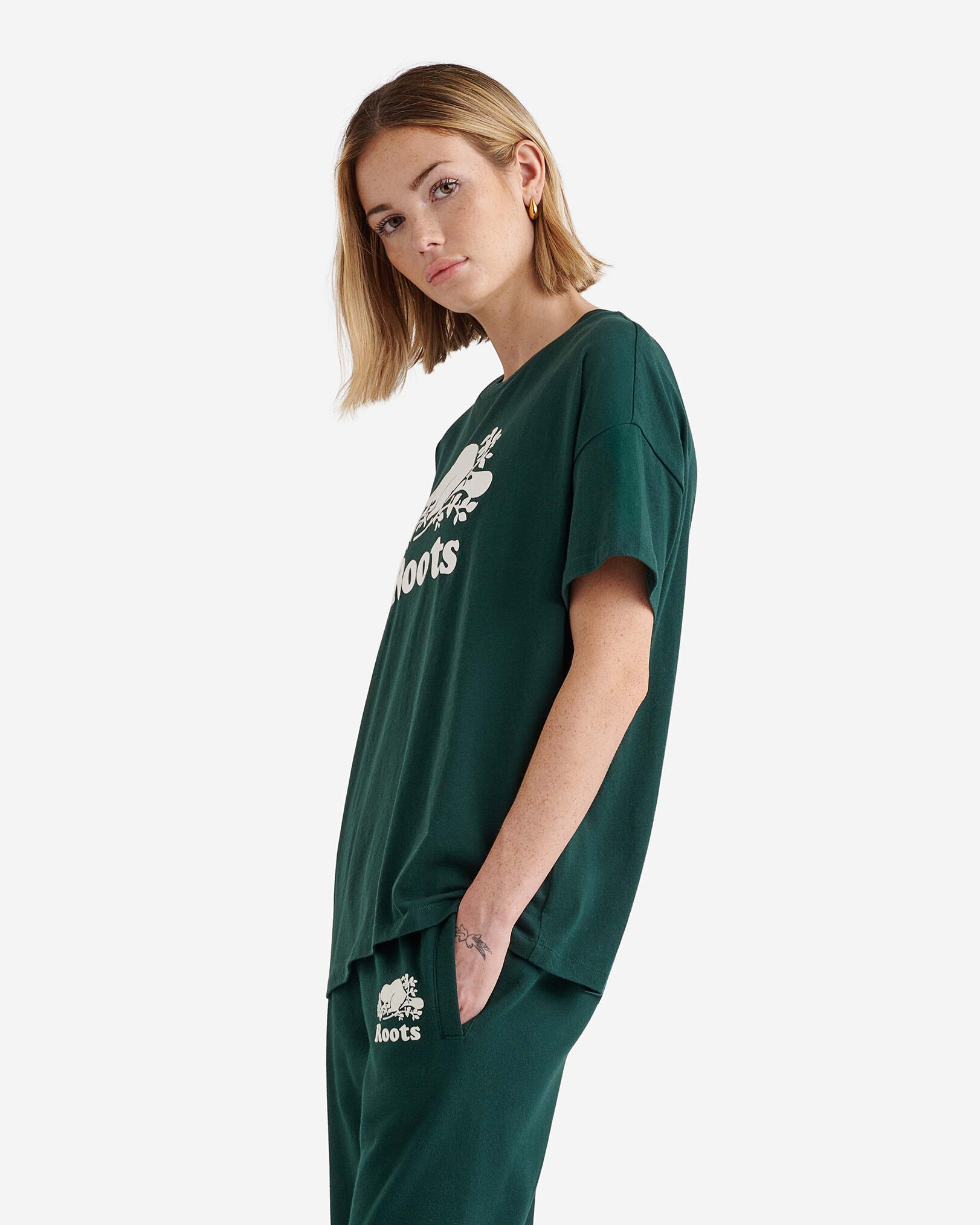Womens Organic Relaxed Cooper T-Shirt | Roots