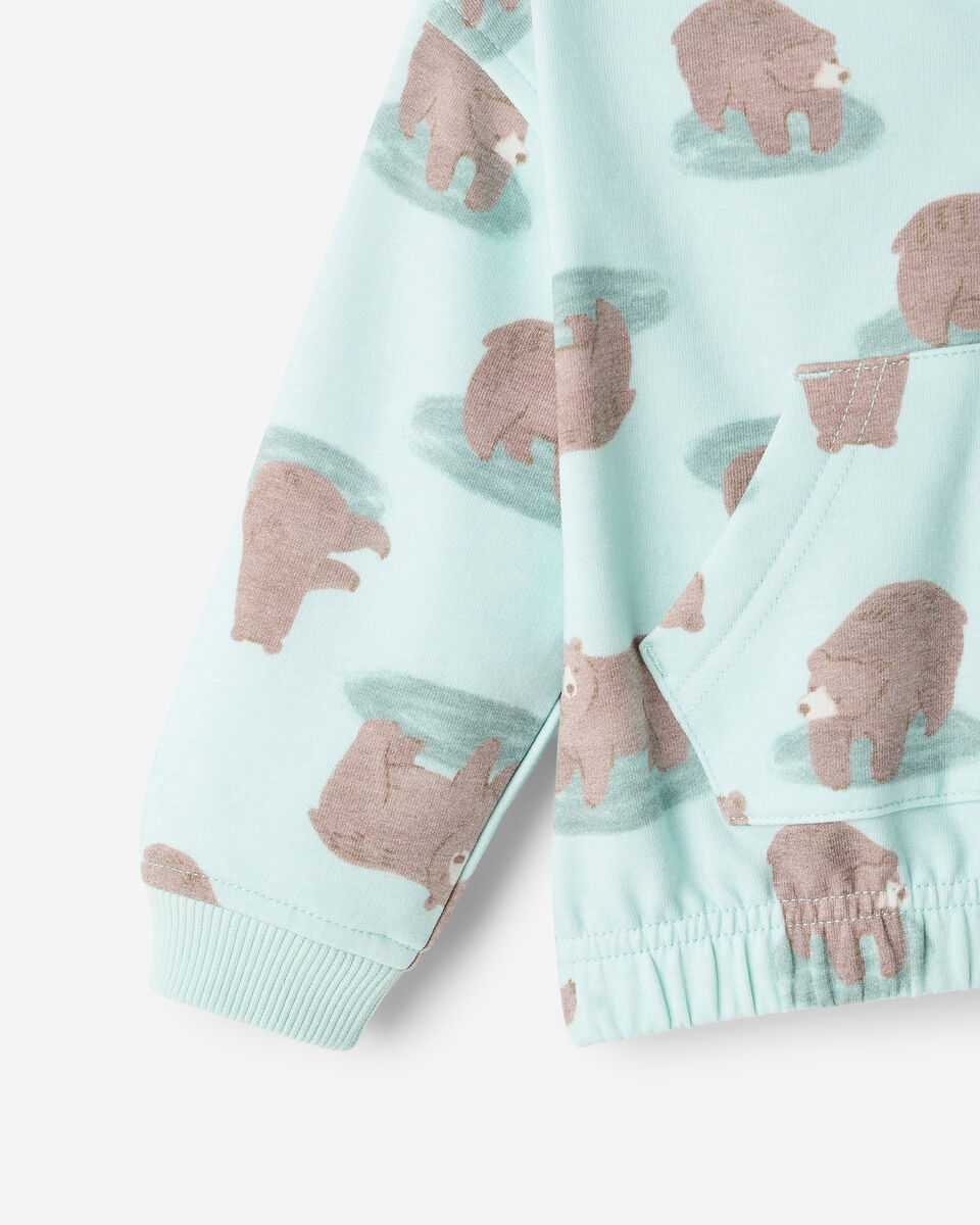 Chandail ourson douillet &agrave; capuchon et glissi&egrave;re pour b&eacute;b&eacute;s