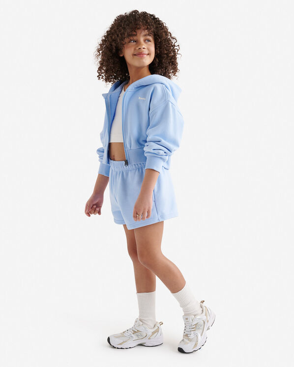 Girls Summer Cloud Cropped Bubble Full Zip Hoodie