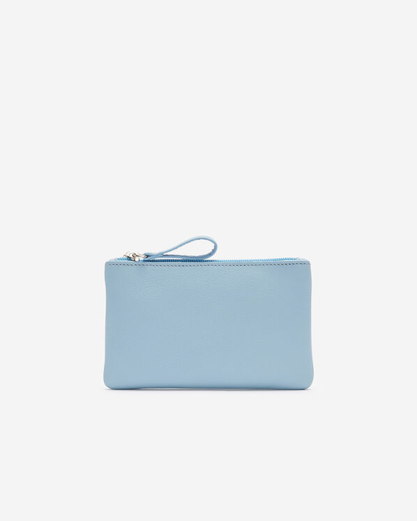 Pochette moyenne à glissière en cuir Nuage