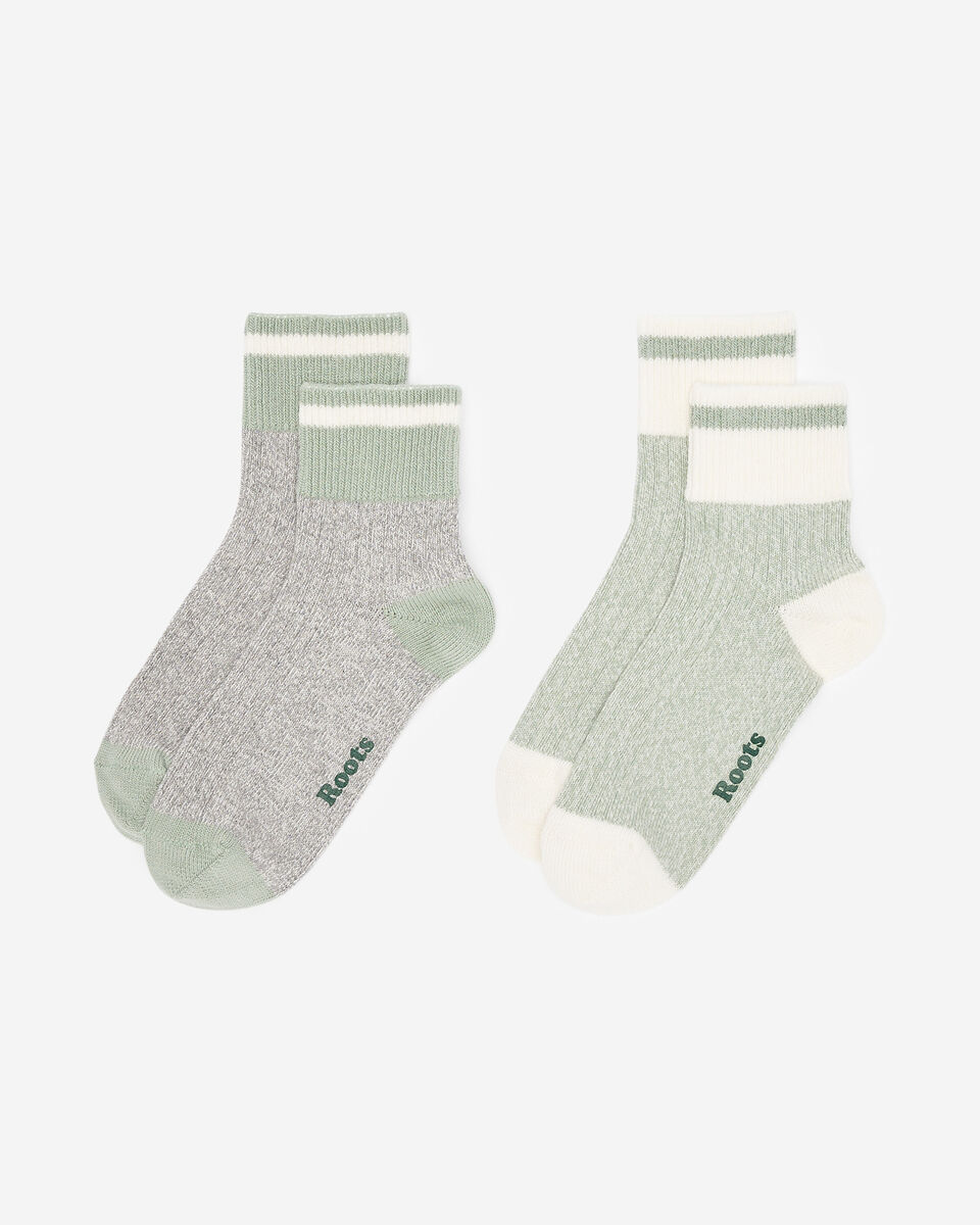 Womens Cotton Cabin Ankle Sock 2 Pack