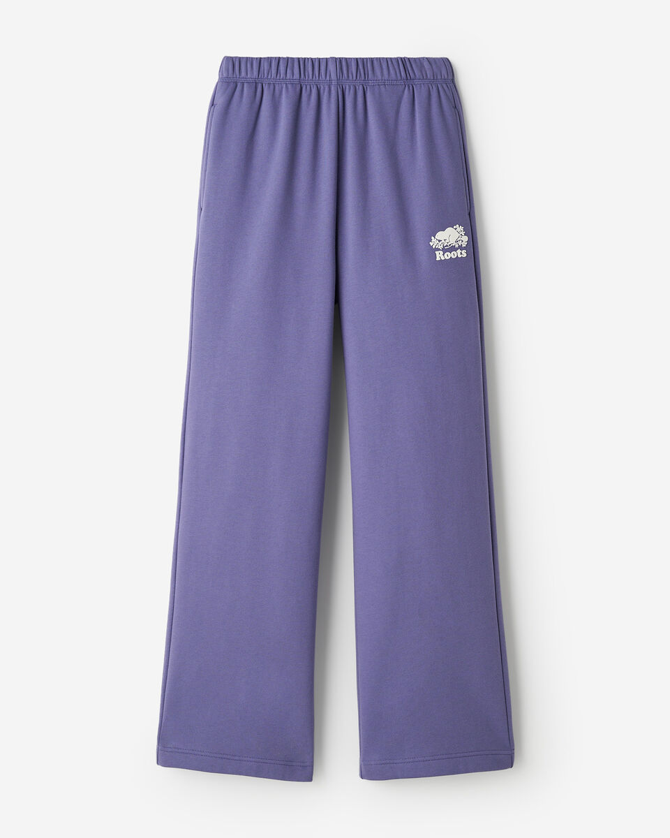 Pantalon molletonn&eacute; en coton biologique &agrave; jambe large Cooper 