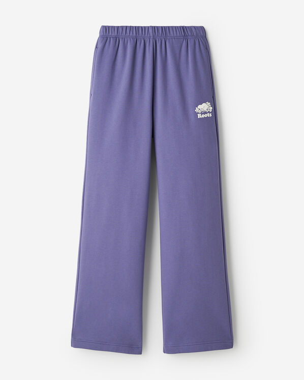 Pantalon molletonn&eacute; en coton biologique &agrave; jambe large Cooper 