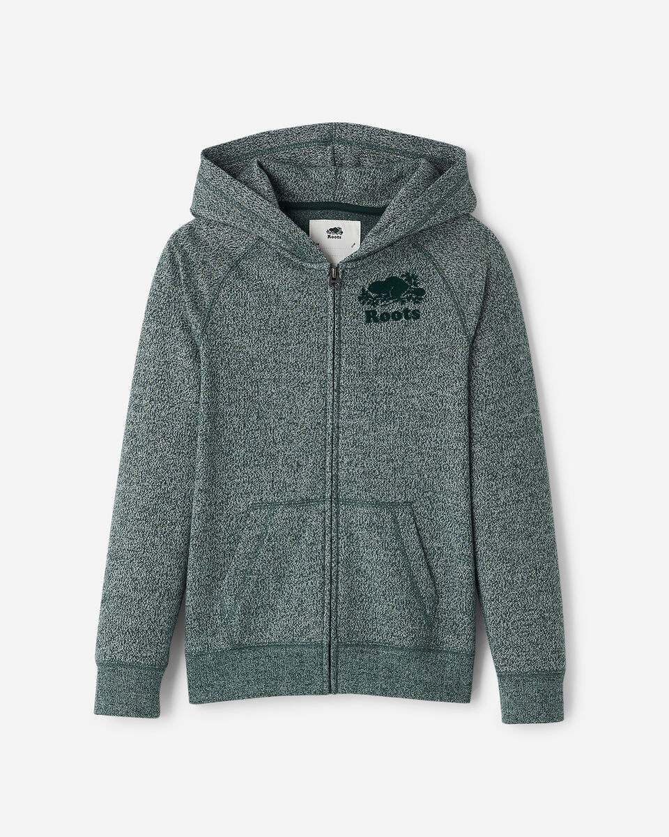 Chandail original &agrave; capuchon et glissi&egrave;re en jersey bouclette de coton bio pour enfants