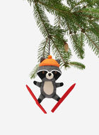 Ski Jumping Racoon Ornament