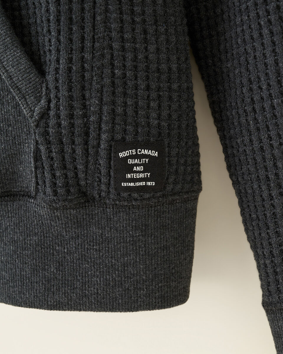 Stretch Waffle Long Sleeve Zip Hoodie