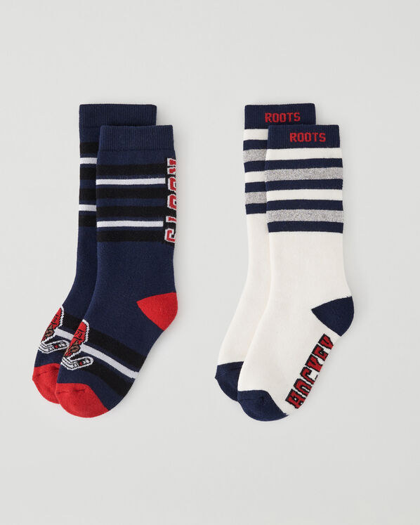 2 paires de chaussettes de hockey pour enfants