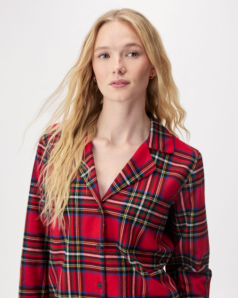 Chemise de pyjama &agrave; carreaux pour femme