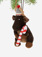 Candy Cane Moose Ornament
