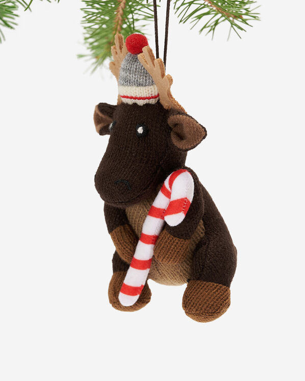 Candy Cane Moose Ornament