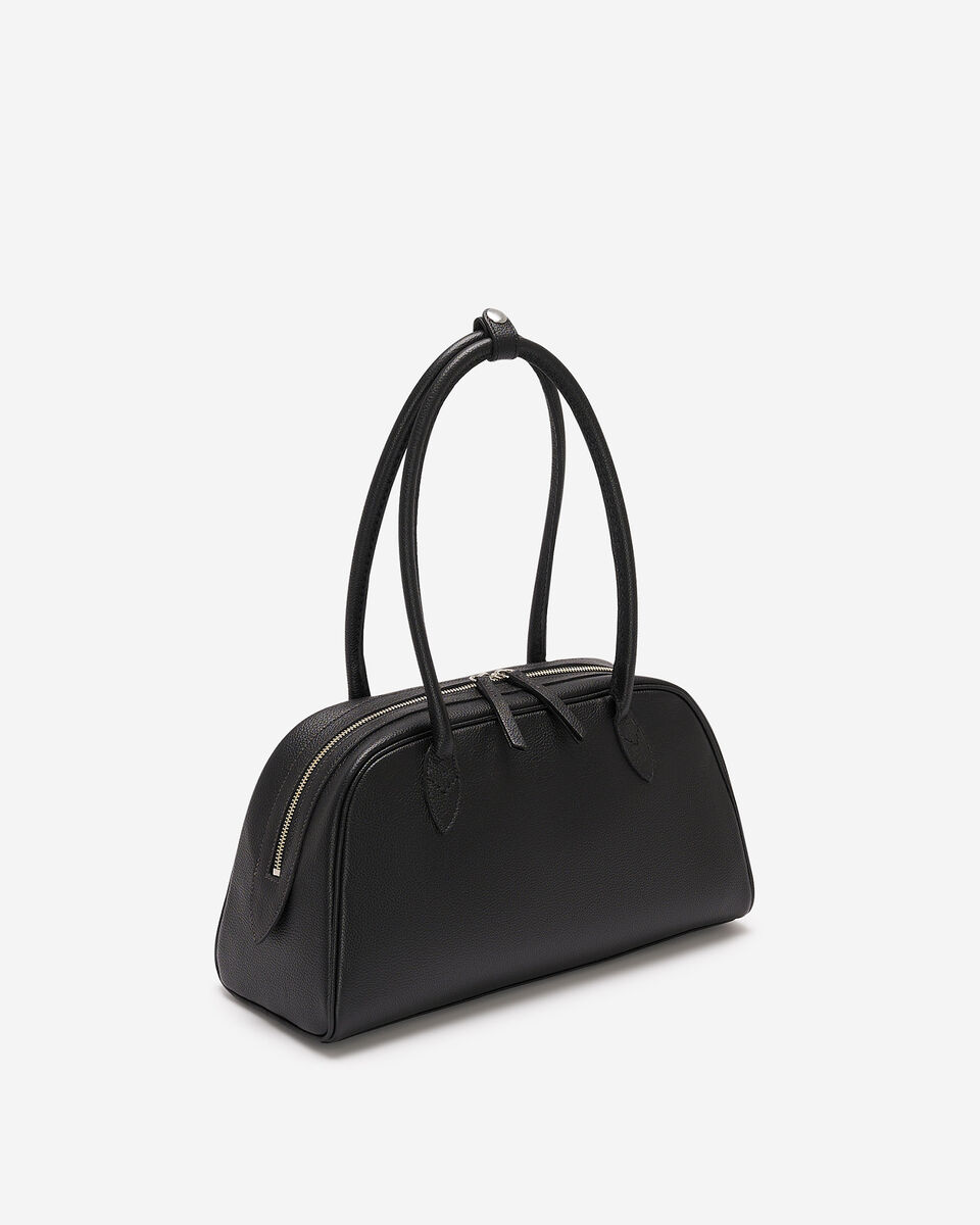 Sac &agrave; main style bowling en cuir Cervino