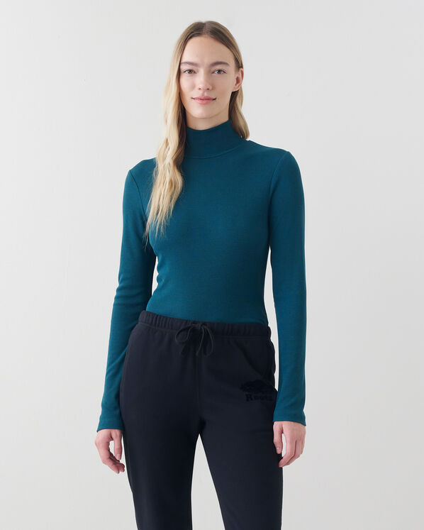 Fine Rib Turtleneck Top