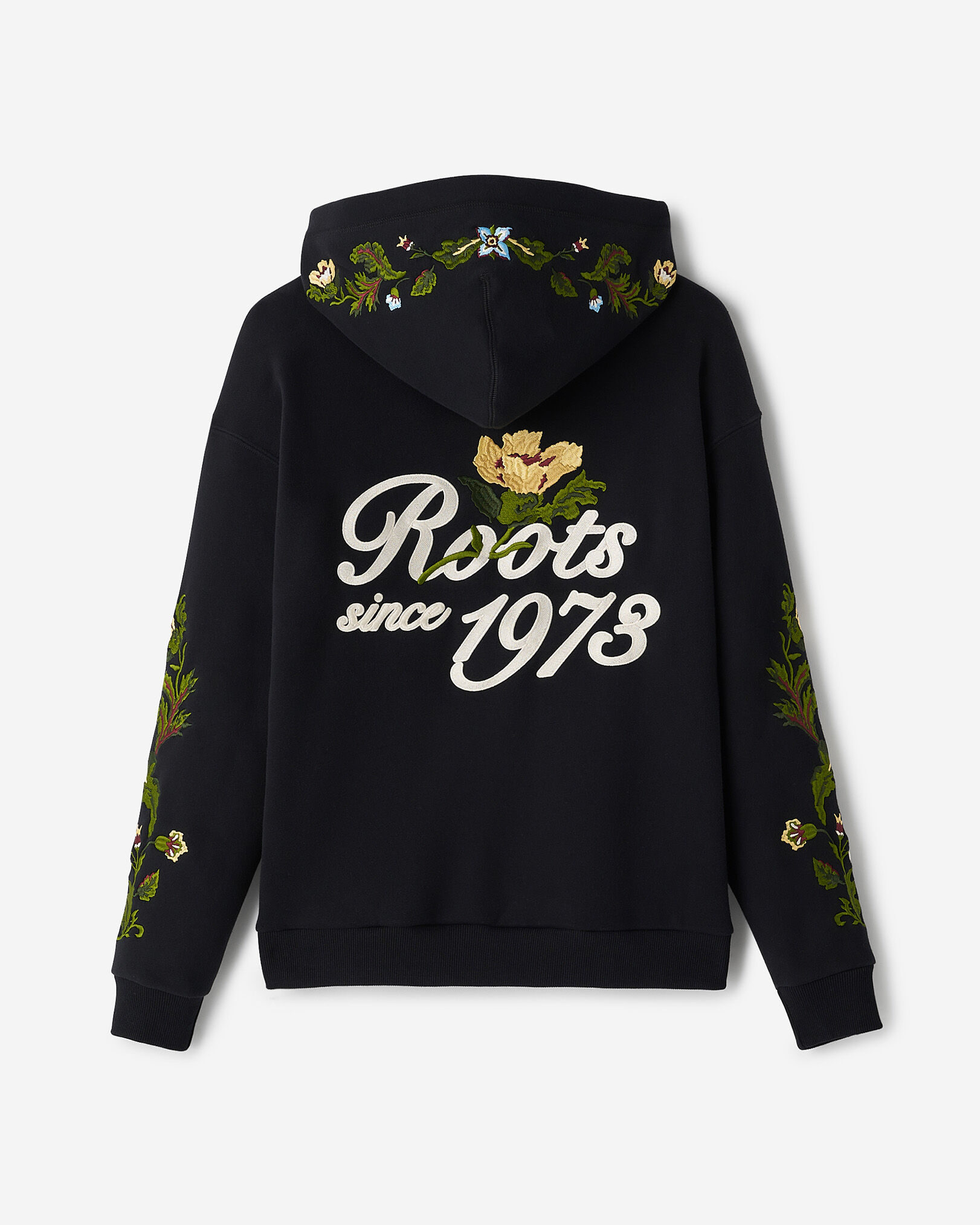 Black floral hoodie mens deals
