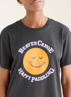 Womens Beaver Canoe Happy Paddling T-shirt