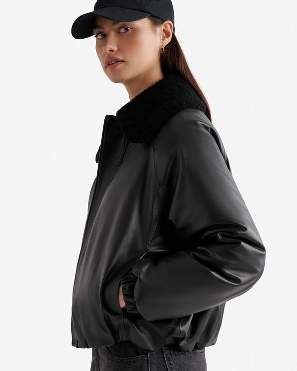 Leather Bubble Jacket