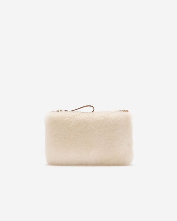 Pochette moyenne à glissière en mouton