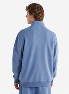 Chandail demi-glissi&egrave;re original &agrave; capuchon en jersey bouclette en coton bio