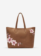 Fourre-tout floral en cuir en cuir Tribe