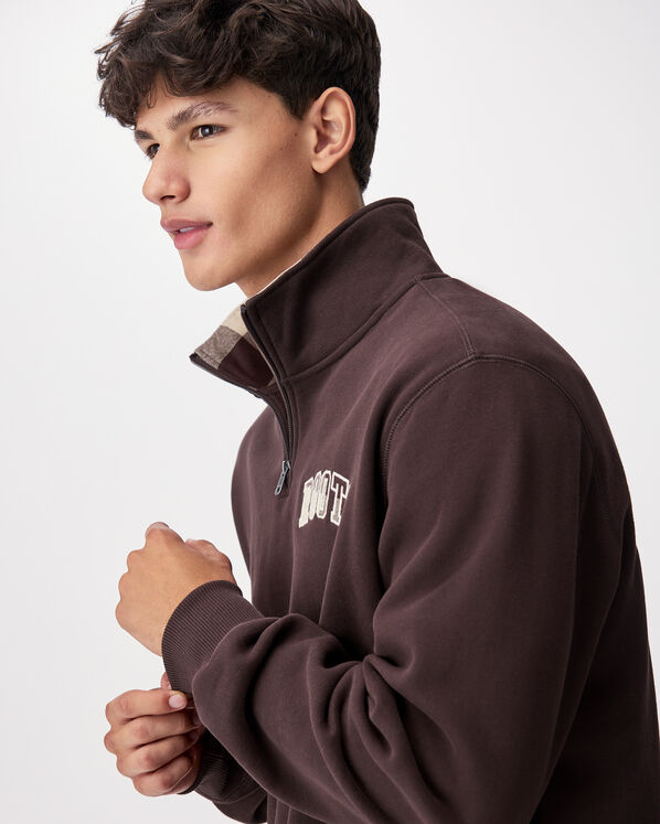 Plaid Applique Quarter Zip