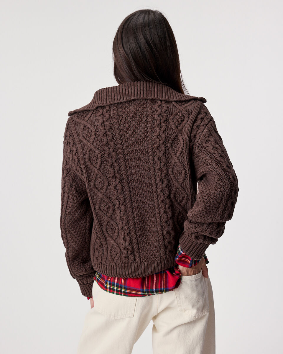Cable Knit Quarter Zip Sweater