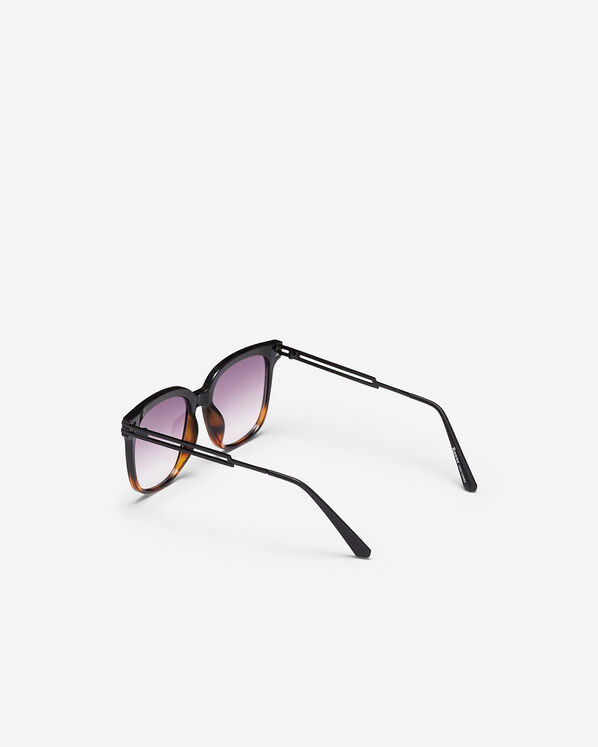 Womens Plastic Modified Square With Metal Temple Arms Sunglasses