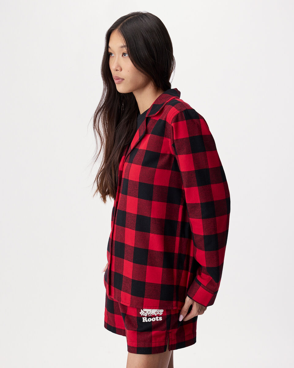 Chemise de pyjama &agrave; carreaux pour femme