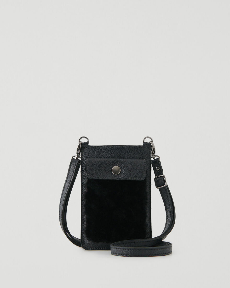 Shearling Phone Pouch, Leather Accessories