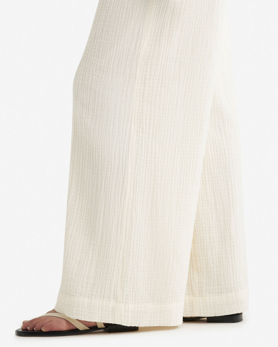 Pantalon &agrave; jambe large en coton Isla