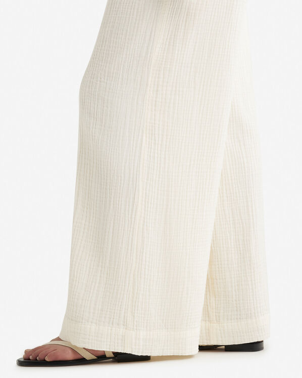 Pantalon &agrave; jambe large en coton Isla