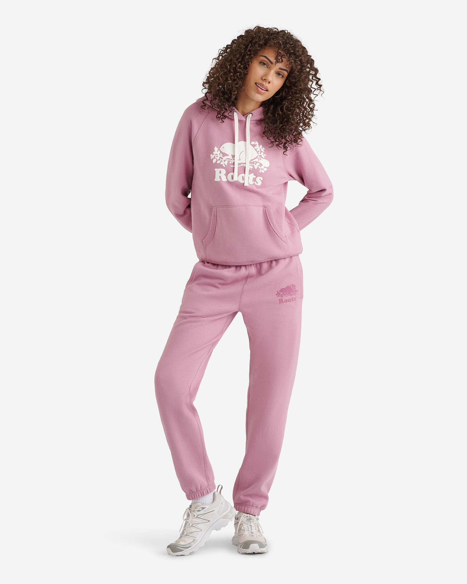Roots pink shop tracksuit