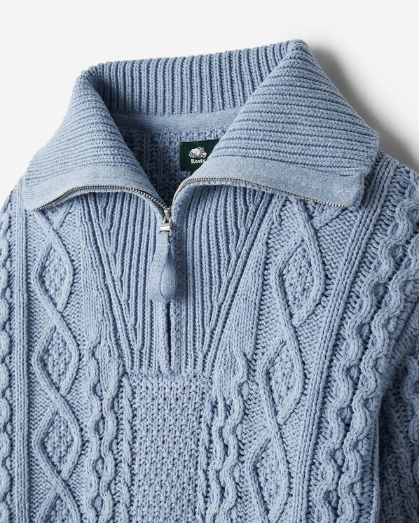 Cable Knit Quarter Zip Sweater