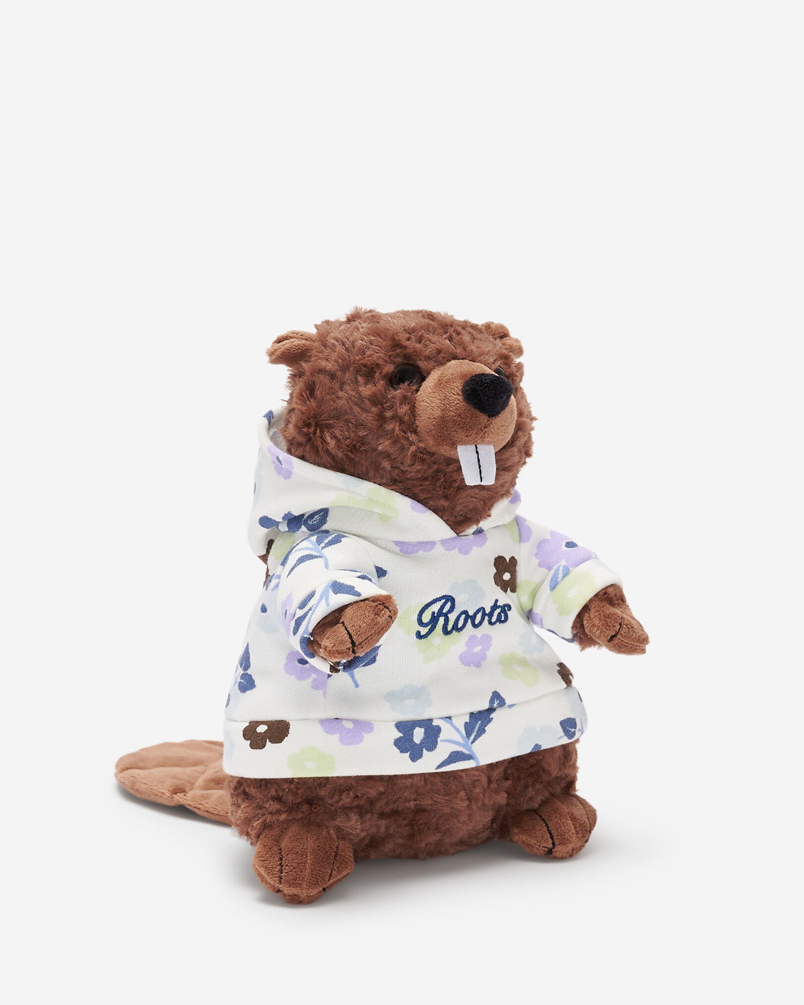 Castor en peluche à motif floral
