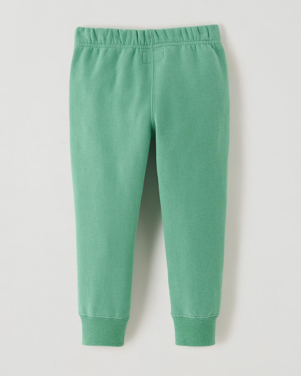 Pantalon ajusté à cheville côtelée en molleton de coton bio pour tout-petits