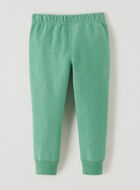Pantalon ajusté à cheville côtelée en molleton de coton bio pour tout-petits