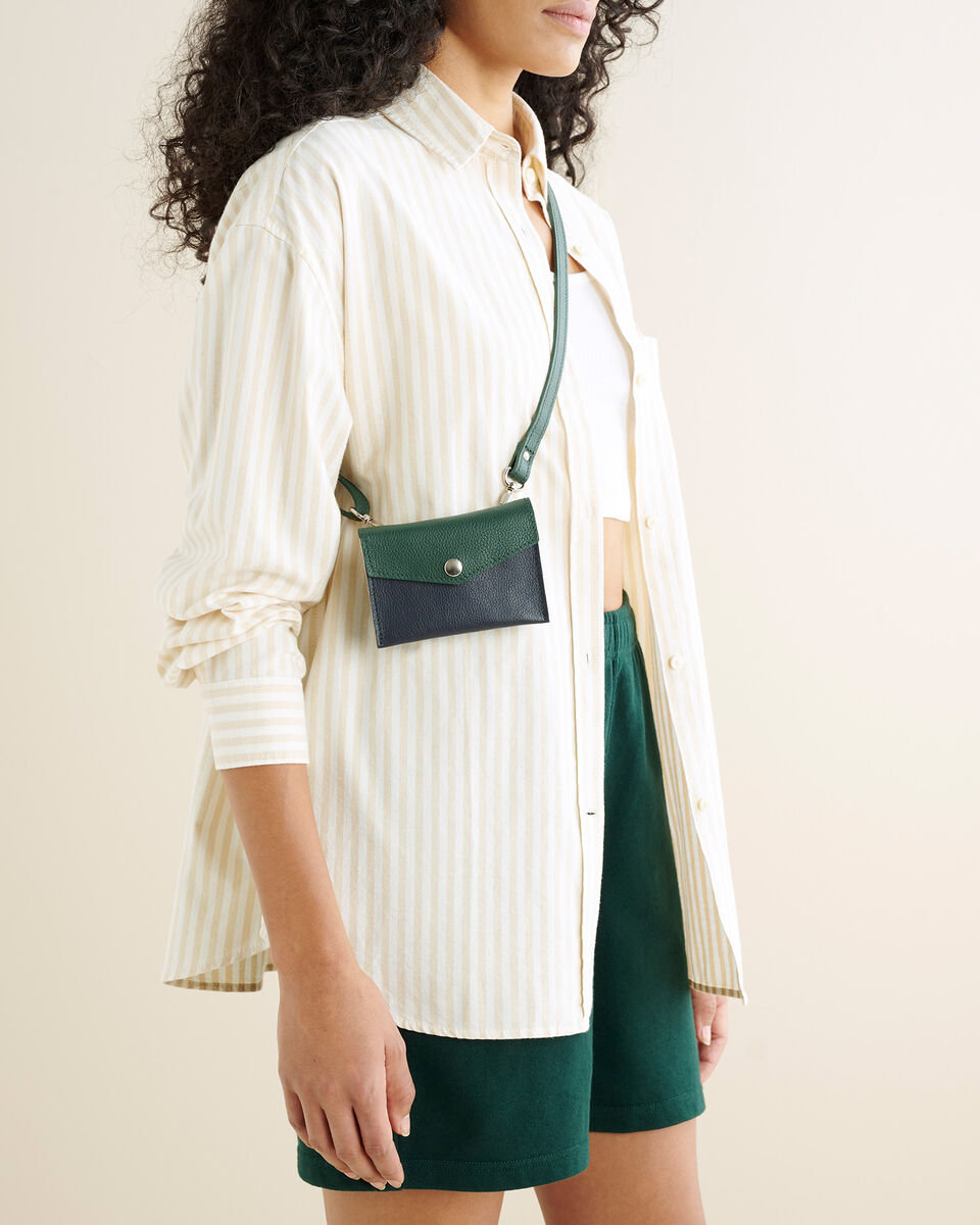 Mini sac à goussets latéraux en accordéon en cuir Cervino