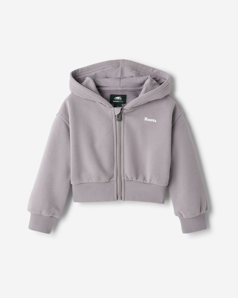 Toddler Girls Summer Cloud Cropped Bubble Full Zip Hoodie