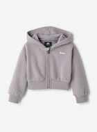Toddler Girls Summer Cloud Cropped Bubble Full Zip Hoodie