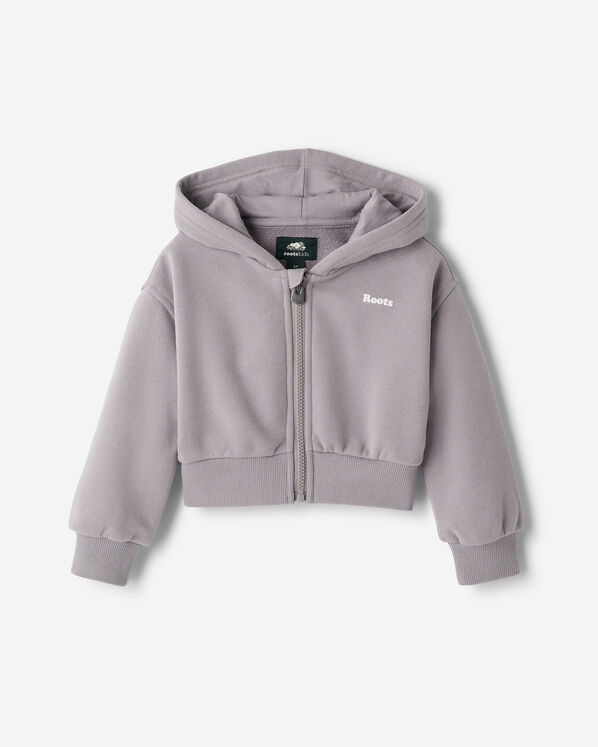 Toddler Girls Summer Cloud Cropped Bubble Full Zip Hoodie