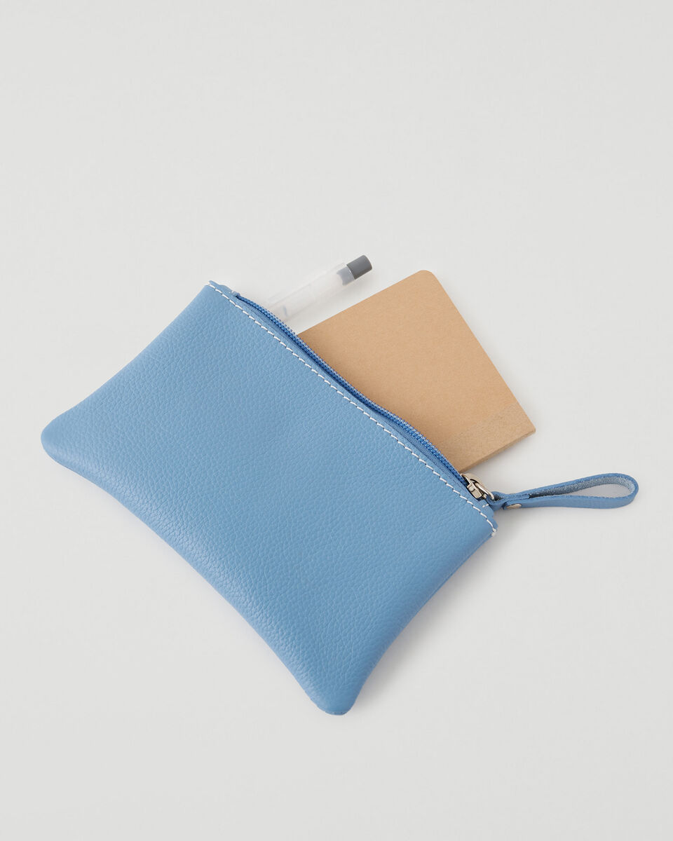 Pochette moyenne à glissière en cuir Cervino