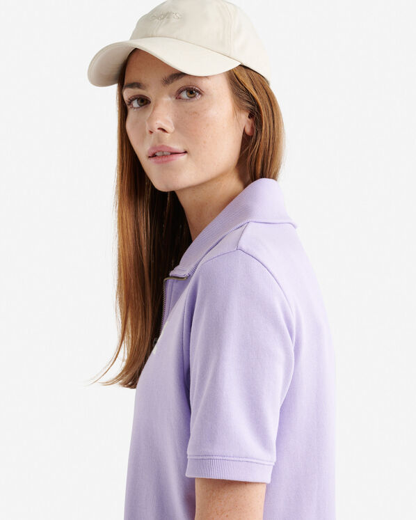 Robe &agrave; manches courtes et demi-glissi&egrave;re en jersey bouclette Cooper