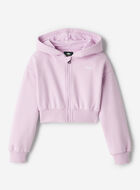 Chandail à capuchon et glissière court en molleton Nuage pour filles
