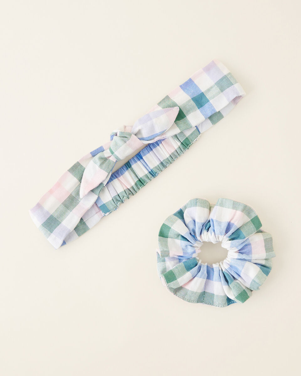 Kids Gingham Hair Set