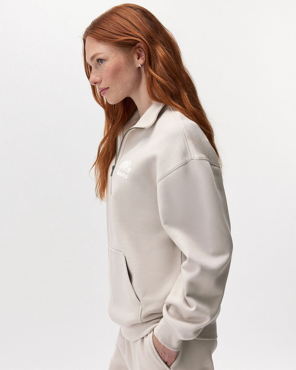 Organic Cooper Relaxed Quarter Zip Stein