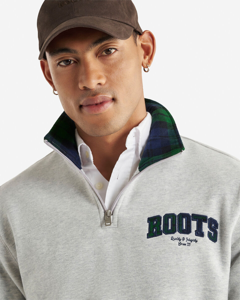 Plaid Applique Half Zip