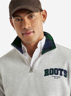 Plaid Applique Half Zip