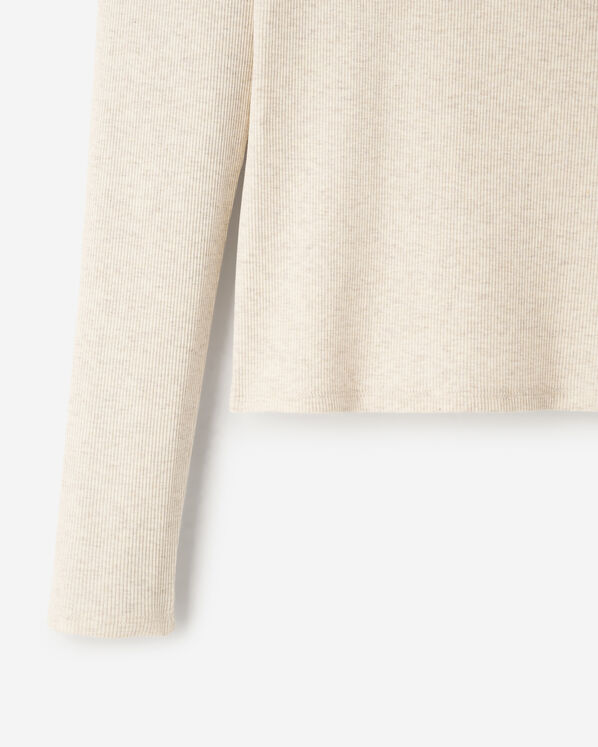 Chandail henley ajust&eacute; &agrave; manches longues en tissu c&ocirc;tel&eacute; Roam