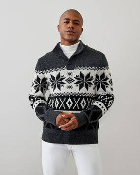 Fair Isle Mock Neck Sweater