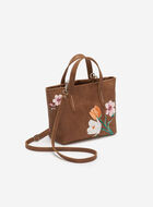 Petit fourre-tout floral en cuir Tribe