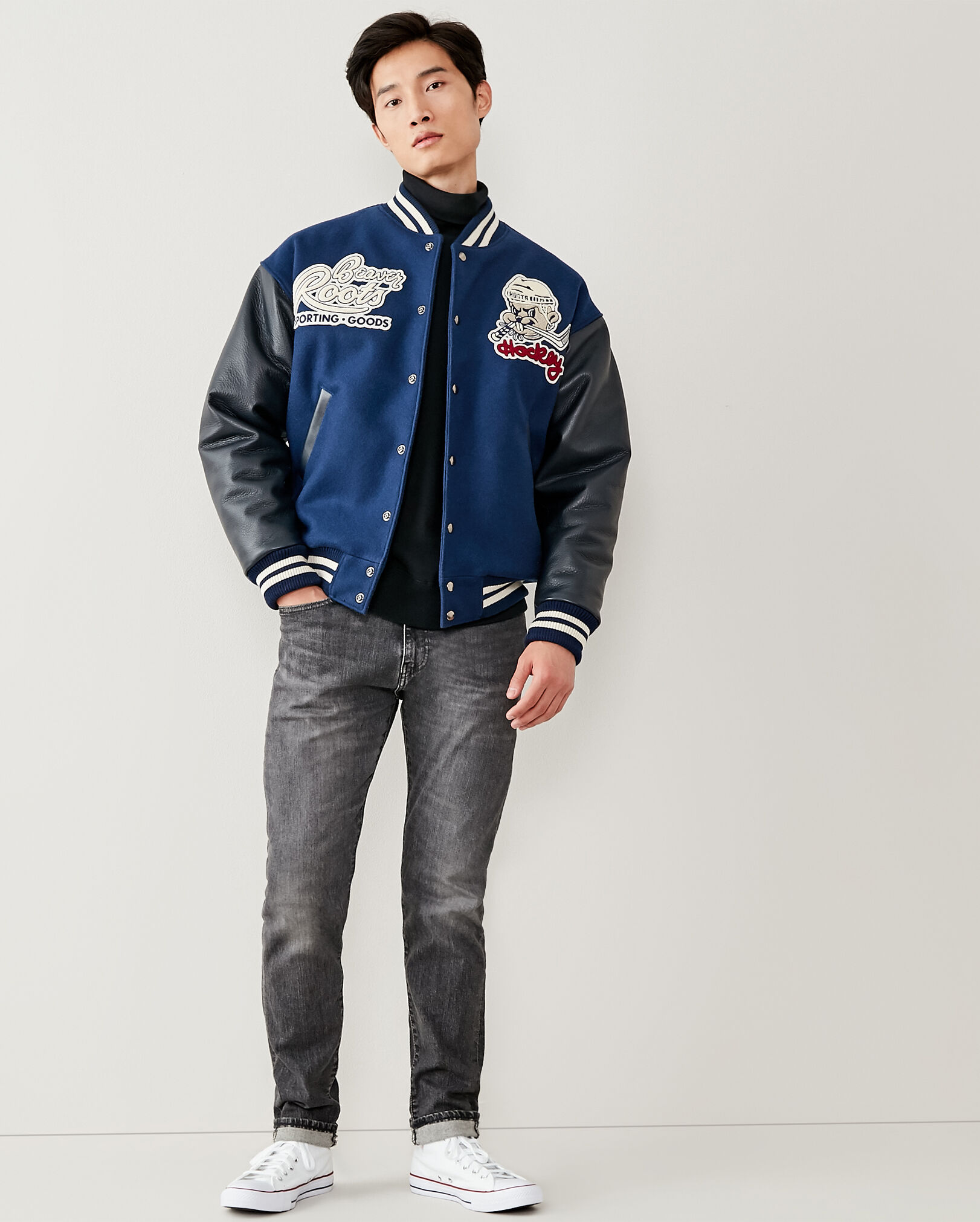 Toronto maple leafs roots varsity jacket hotsell
