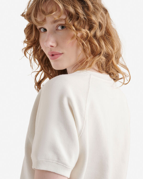 Chandail à col à glissière et manches courtes en coton bio Cooper